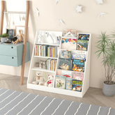 Bellemave® Multifunctional 4 Tier Wooden Kids Book Shelf with Bookcase Display Stand - Bellemave